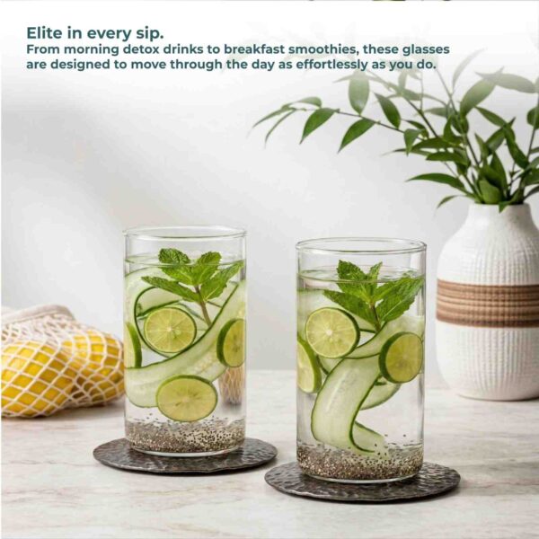 Synlora Elite Borosilicate Glass Tumblers Set of 6