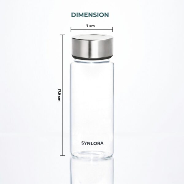 PrimeBorosilicateGlassWaterBottle500ml (2) Synlora Prime Borosilicate Glass Water Short Bottle (500 ml)