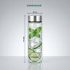 Synlora Prime Borosilicate Glass Water 500 ml Tall Bottle (6) Synlora Prime Borosilicate Glass Water 500 ml Tall Bottle