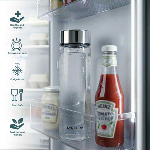 Synlora Prime Borosilicate Glass Water 500 ml Tall Bottle (7) Synlora Prime Borosilicate Glass Water 500 ml Tall Bottle