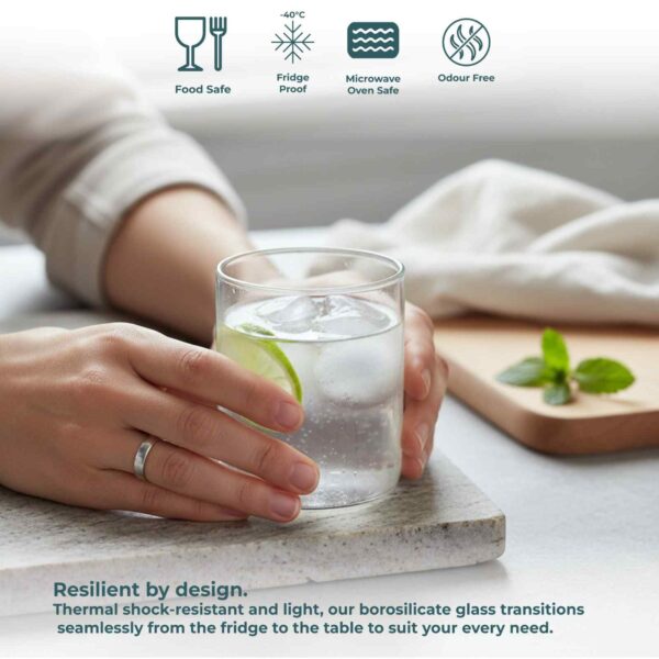Synlora Barrel Borosilicate Glass Tumblers