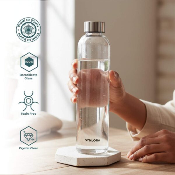 prime1000mlbottlepost-0 (6) Synlora Prime Borosilicate Glass Water Bottle (1 L)