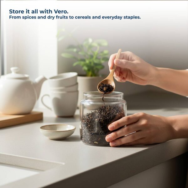 Synlora Vero Airtight Borosilicate Glass Jar Set of 2 (500 ml each)