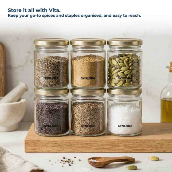 Synlora Vita Glass Jar Set of 6 (200 ml each)